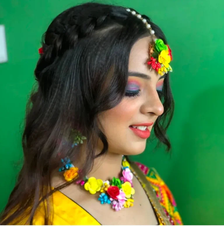 Michael Hair Makeup Studio Hoshiarpur haldi bride 768x774